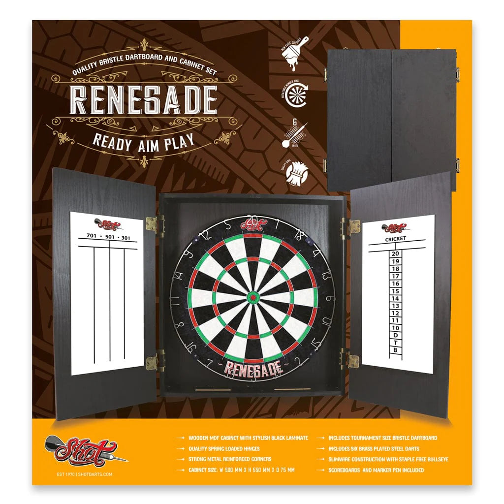 Shot Renegade Dartboard Cabinet Set